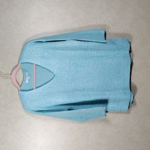 04509 Company Ellen Tracy mint green v-neck 3/4 sleeve sweater XL